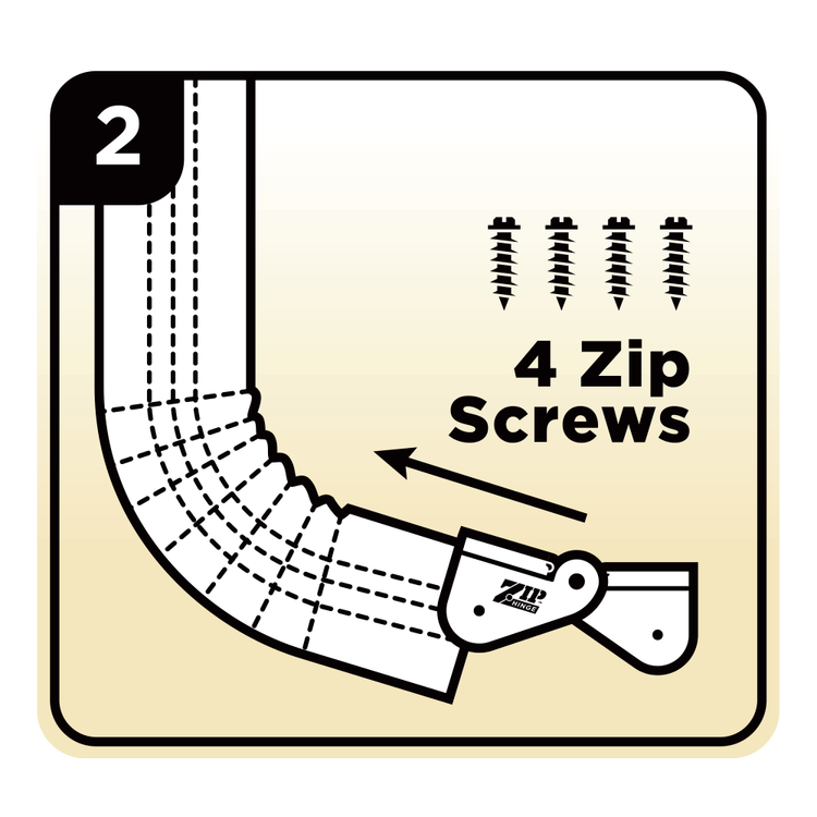 Installation of Zip Hinge Step 2