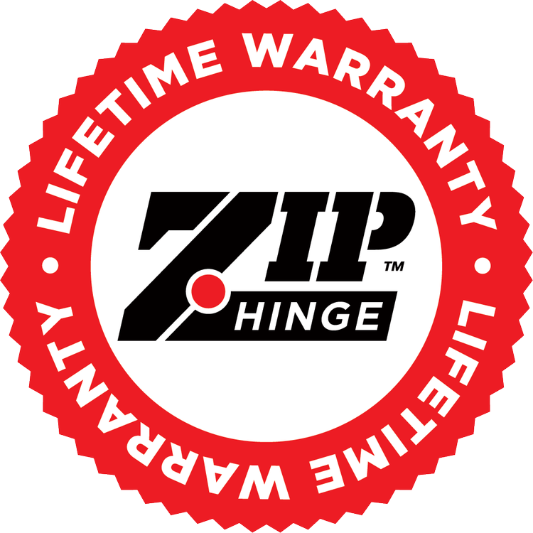 Zip Hinge Lifetime Warranty Seal