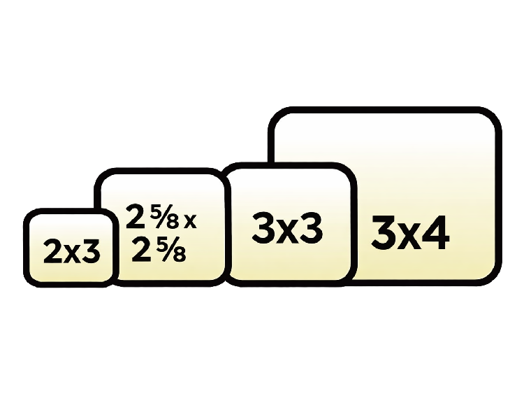 Zip Hinge Sizes